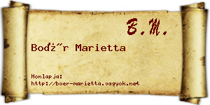 Boér Marietta névjegykártya